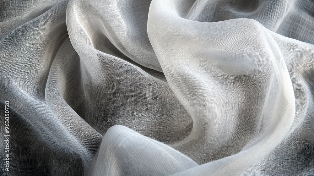 Leinwandbilder a piece of fabric with a pattern that looks like it's made of metal. the fabric is white and has a s