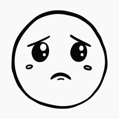 Obraz premium Sad face emoji illustration