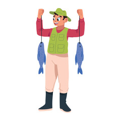 adult fishing with fishes