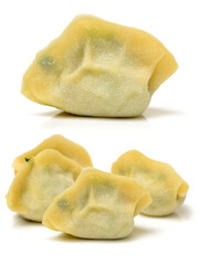 Chinese dumplings on white background 