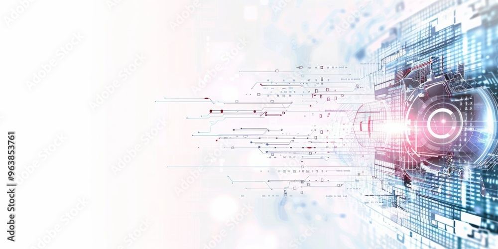 Poster hi tech background for a web banner, white background