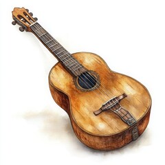 Fototapeta premium acoustic guitar isolated on white