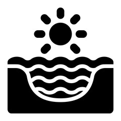 bay, coast, beach, trough, sunrise, sunset, sea, geography, geographic solid or glyph icon