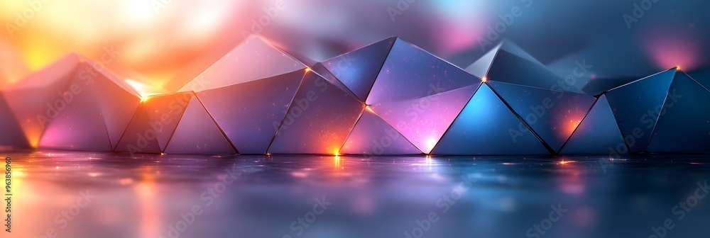 Aufkleber Striking Abstract Geometric Background with Sharp Triangular Shapes