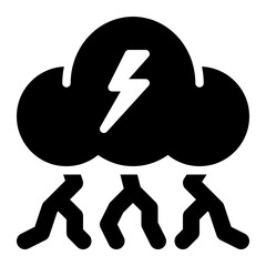 lightning, flash, thunderbolt, cloud, weather, meteorology, geography, geographic solid or glyph icon