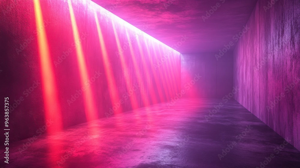 Canvas Prints 3d abstract violet neon backgroun3d with bright rays an3d glowing lines empty stage for laser show