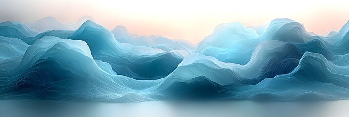 Fototapeta premium Flowing Abstract Waves in Tranquil Sandy Seascape