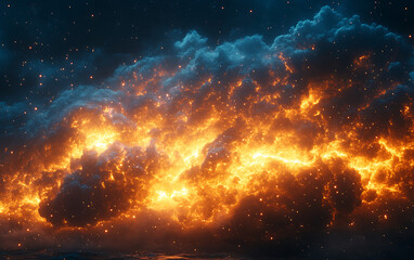 Fototapeta premium Vibrant Lightning Strike: 3D Rendering Element
