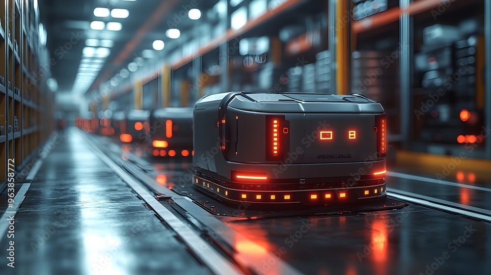 Aufkleber innovative iot sensor graphic depicting warehouse automation and connectivity