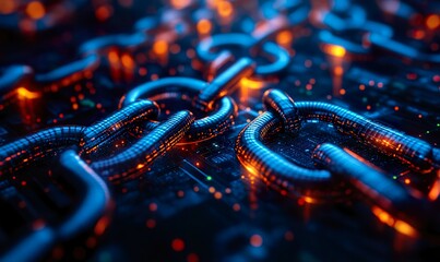 Fototapeta premium Blockchain based digital marketplace with secure transactions and a decentralized network