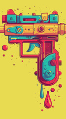 Free Collection of colorful water gun in festival the element vector illustration