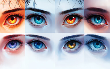 Anime Eyes Collection: Shy, Happy, Sad with Colored Pupils