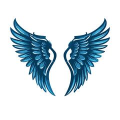 Fototapeta premium Vector Wings Icon. Vintage Angel Wings Icon, Design Template, Clipart. Cupid, Angel or Bird Wings. Vector illustration