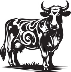 Cow silhouette shape vector design