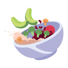 vegan food vegetables and rice