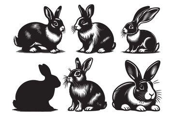 Rabbit silhouette vector illustration