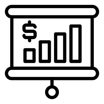 financial growth chart presentation icon clip art preview