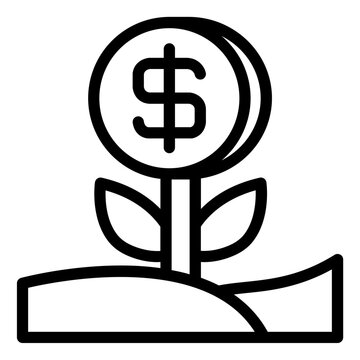 recommend clip art: Plant growing from money symbolizing financial growth and investment in stock market.