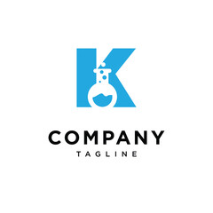 Letter K Laboratory science logo icon