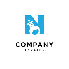 Letter N Laboratory science logo icon