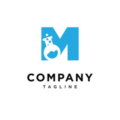 Letter M Laboratory science logo icon