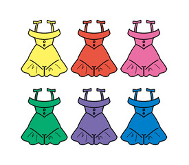 アイドル衣装のイラストセット