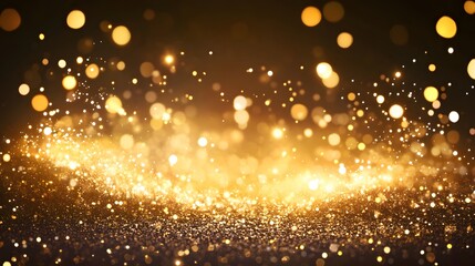 Obraz premium Golden Glitter Background with Bokeh Lights