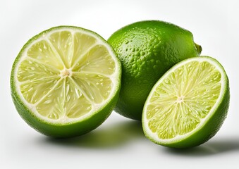 Lime on a white background, fully isolated with full depth of field.