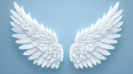 Obraz premium White Angel Wings on Blue Background
