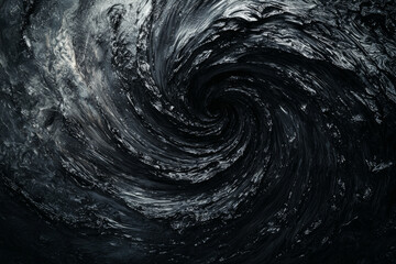 A swirling, dark vortex resembling turbulent water or fluid dynamics, evoking a sense of depth and motion.