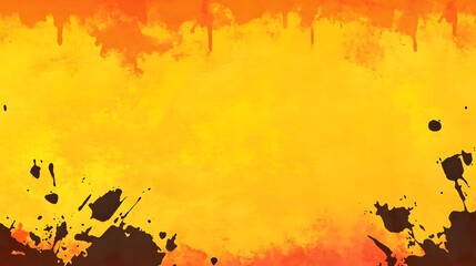 Obraz premium Abstract Watercolor Background with Yellow and Orange Splashes