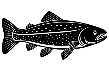 Trout silhouette, Trout fish vector