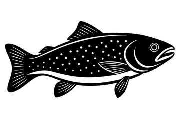 Trout silhouette, Trout fish vector
