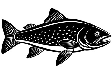 
Trout and salmon silhouette, trout tish vector illustration