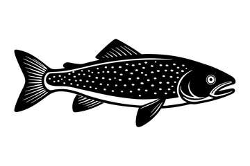 
Trout and salmon silhouette, trout tish vector illustration