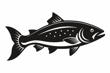 
Trout and salmon silhouette, trout tish vector illustration