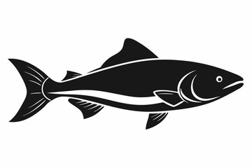 
Trout and salmon silhouette, trout tish vector illustration