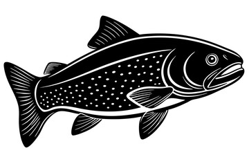 
Trout and salmon silhouette, trout tish vector illustration