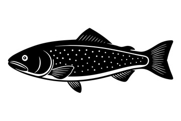 
Trout and salmon silhouette, trout tish vector illustration
