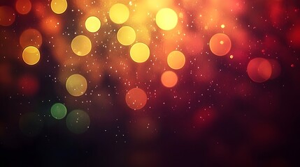 Abstract Red and Yellow Bokeh Lights Background