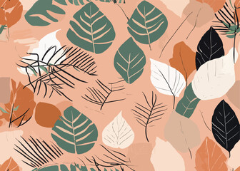 seamless background with leaves