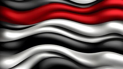 Abstract Black  Red  White Wavy Lines Background