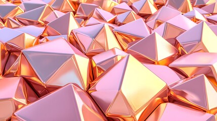Abstract Pink and Gold Geometric Shapes Background