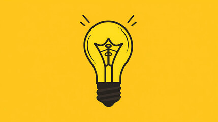 Yellow light bulb icon with a black outline.
