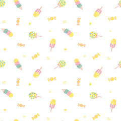 cute pattern of icecream and candy