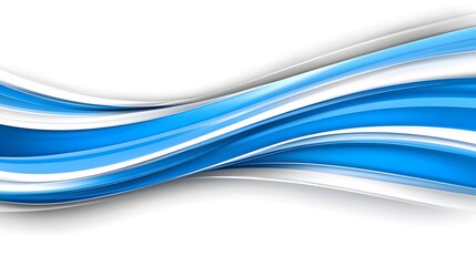 Abstract Blue and White Wavy Lines Background