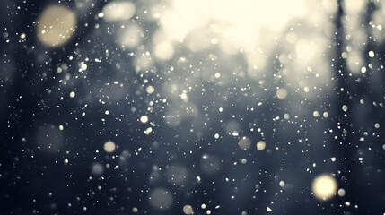 Abstract Winter Bokeh Background with Snow Flakes