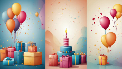 Birthday cake with gifts 