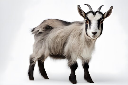 American pygmy goat animal on white background, Ai Generated - Powered by Adobe