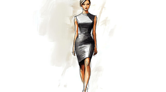 Black dress sketch clearance